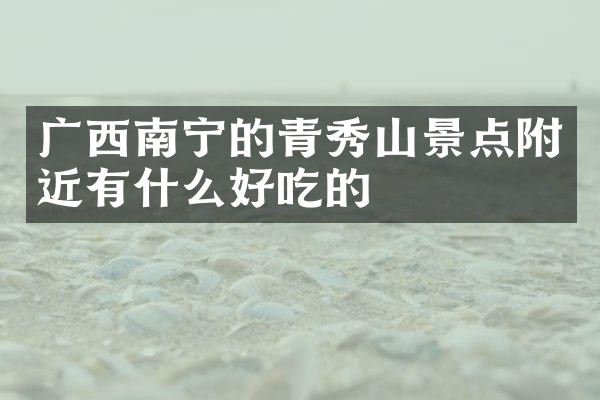 广西南宁的青秀山景点附近有什么好吃的
