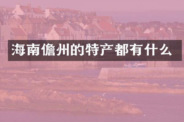 海南儋州的特产都有什么