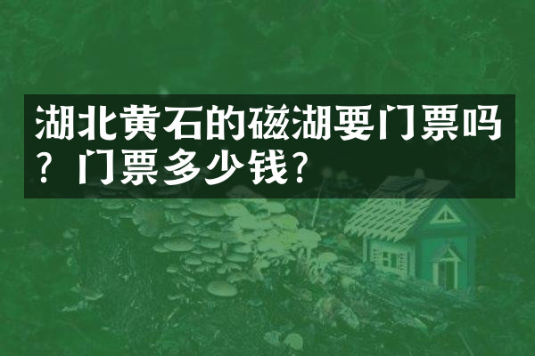湖北黄石的磁湖要门票吗？门票多少钱？