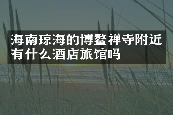 海南琼海的博鳌禅寺附近有什么酒店旅馆吗