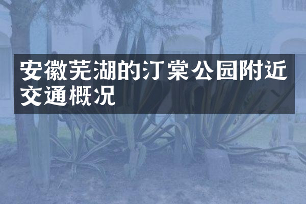 安徽芜湖的汀棠公园附近交通概况