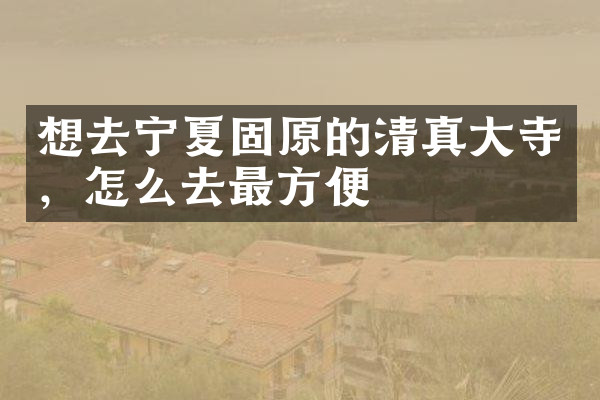 想去宁夏固原的清真大寺，怎么去最方便
