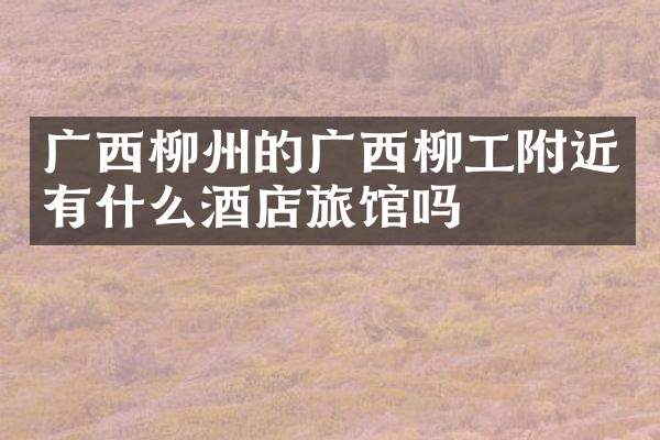 广西柳州的广西柳工附近有什么酒店旅馆吗