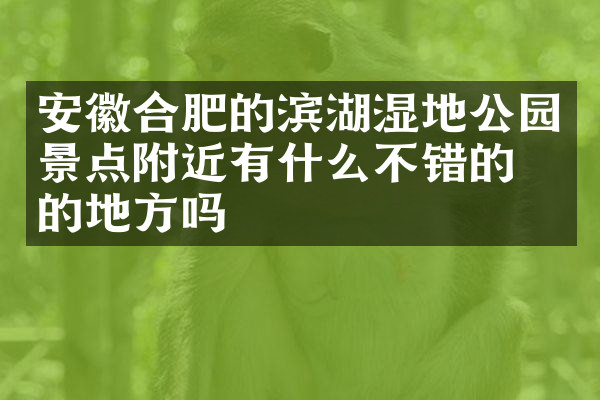安徽合肥的滨湖湿地公园景点附近有什么不错的住的地方吗