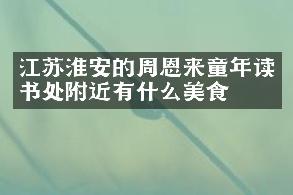 江苏淮安的周恩来童年读书处附近有什么美食