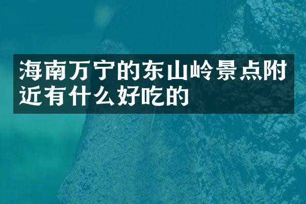 海南万宁的东山岭景点附近有什么好吃的