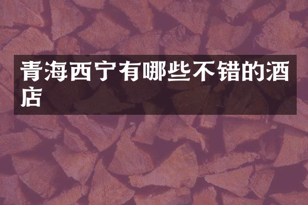 青海西宁有哪些不错的酒店