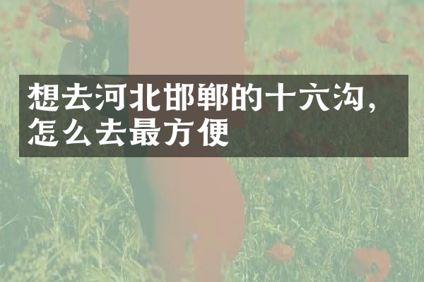 想去河北邯郸的十六沟，怎么去最方便