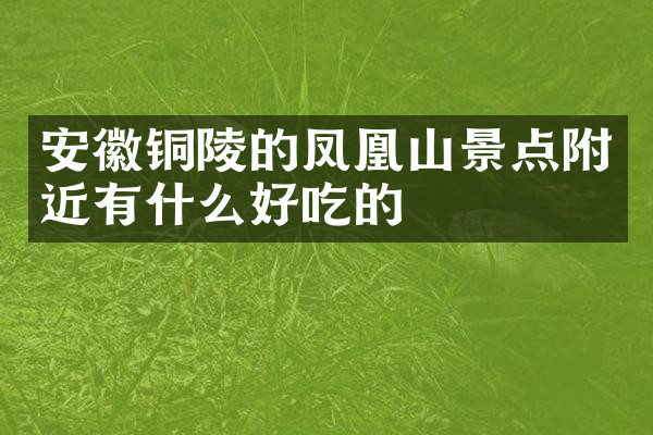 安徽铜陵的凤凰山景点附近有什么好吃的