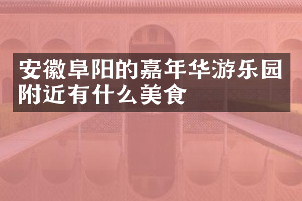 安徽阜阳的嘉年华游乐园附近有什么美食