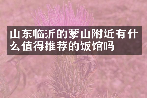 山东临沂的蒙山附近有什么值得推荐的饭馆吗