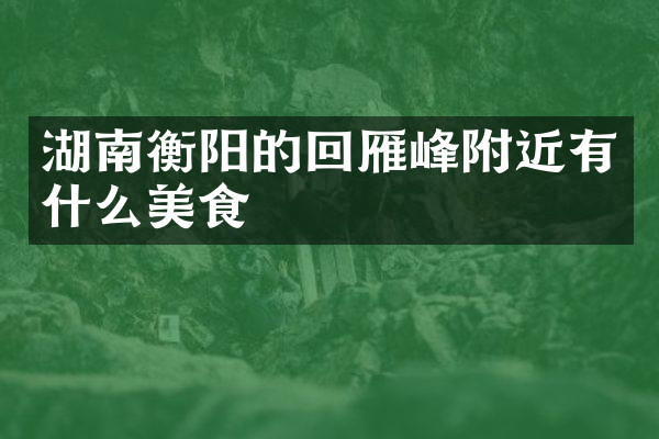 湖南衡阳的回雁峰附近有什么美食