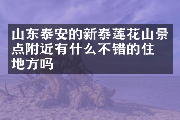 山东泰安的新泰莲花山景点附近有什么不错的住的地方吗