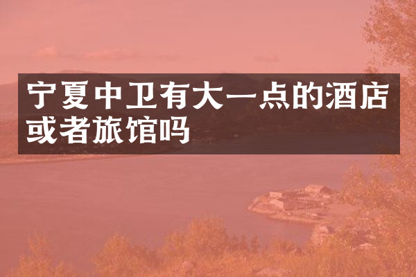 宁夏中卫有大一点的酒店或者旅馆吗