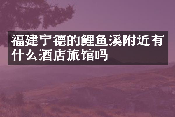 福建宁德的鲤鱼溪附近有什么酒店旅馆吗