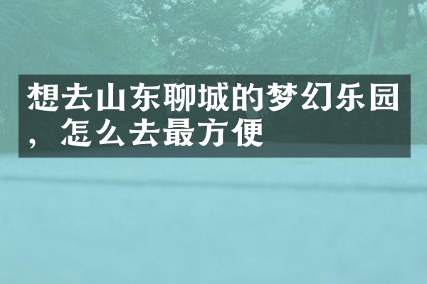 想去山东聊城的梦幻乐园，怎么去最方便