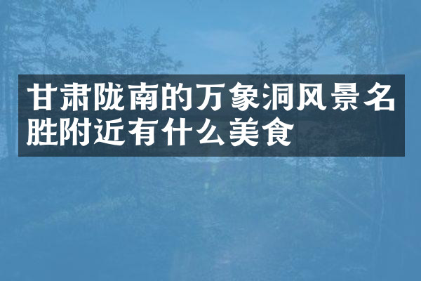 甘肃陇南的万象洞风景名胜附近有什么美食