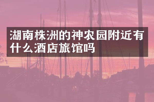 湖南株洲的神农园附近有什么酒店旅馆吗