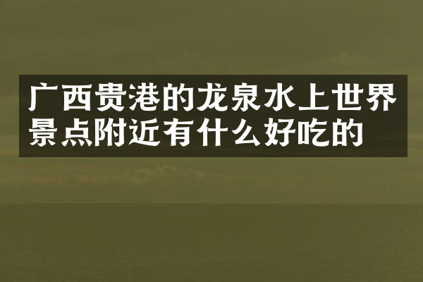 广西贵港的龙泉水上世界景点附近有什么好吃的