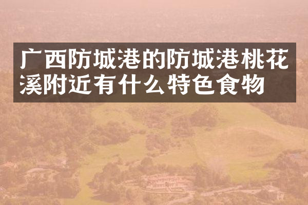 广西防城港的防城港桃花溪附近有什么特色食物吗