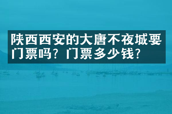 陕西西安的大唐不夜城要门票吗？门票多少钱？