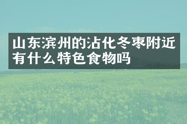 山东滨州的沾化冬枣附近有什么特色食物吗
