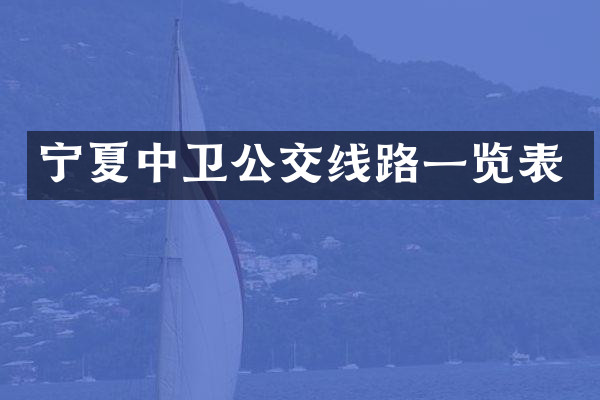 宁夏中卫公交线路一览表