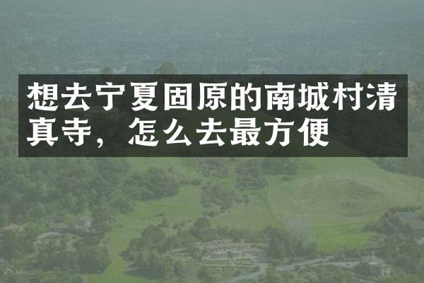 想去宁夏固原的南城村清真寺，怎么去最方便
