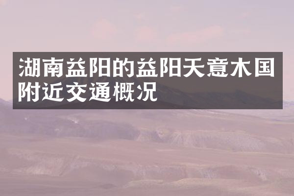 湖南益阳的益阳天意木国附近交通概况