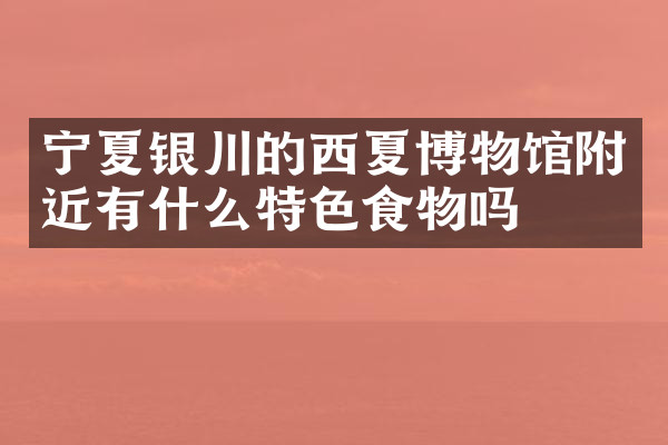 宁夏银川的西夏博物馆附近有什么特色食物吗