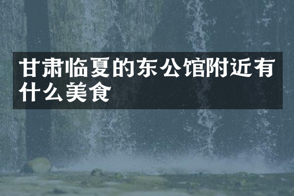 甘肃临夏的东公馆附近有什么美食
