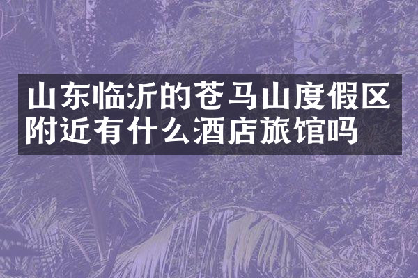山东临沂的苍马山度假区附近有什么酒店旅馆吗