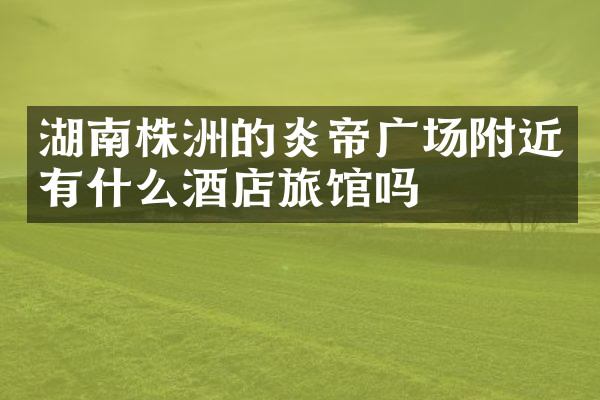 湖南株洲的炎帝广场附近有什么酒店旅馆吗