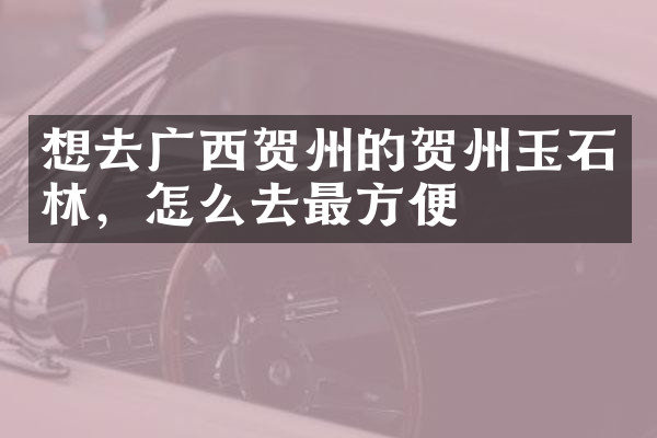 想去广西贺州的贺州玉石林，怎么去最方便