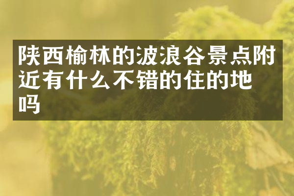 陕西榆林的波浪谷景点附近有什么不错的住的地方吗