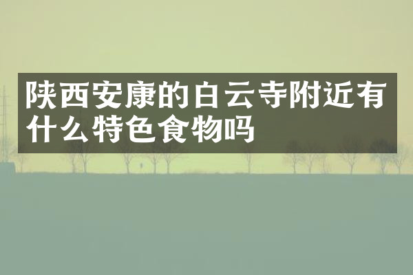 陕西安康的白云寺附近有什么特色食物吗