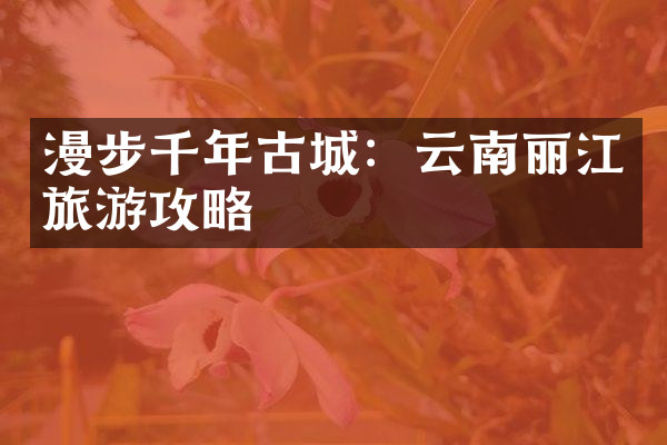 漫步千年古城：云南丽江旅游攻略