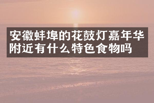 安徽蚌埠的花鼓灯嘉年华附近有什么特色食物吗