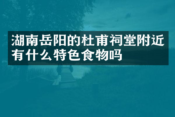 湖南岳阳的杜甫祠堂附近有什么特色食物吗