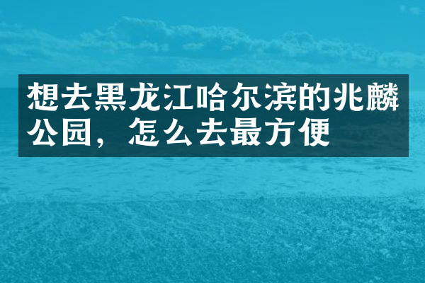 想去黑龙江哈尔滨的兆麟公园，怎么去最方便