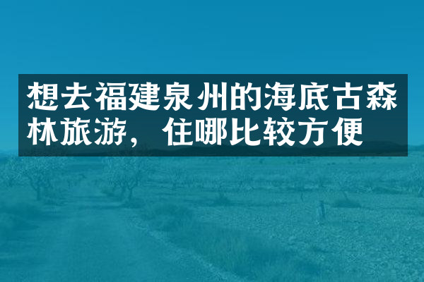 想去福建泉州的海底古森林旅游，住哪比较方便