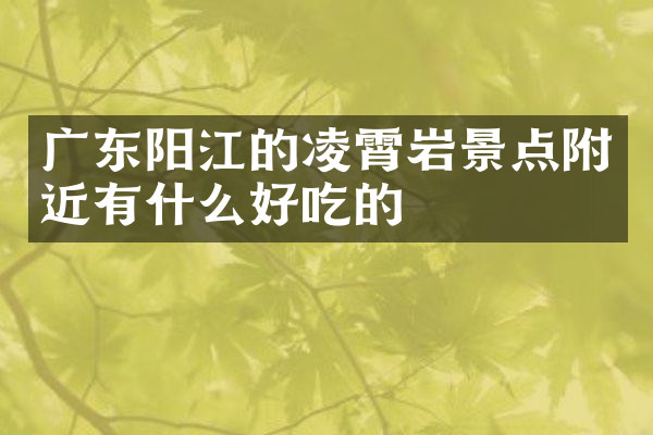 广东阳江的凌霄岩景点附近有什么好吃的