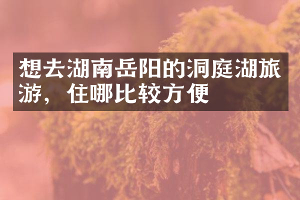 想去湖南岳阳的洞庭湖旅游，住哪比较方便