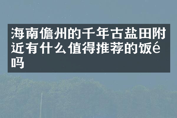 海南儋州的千年古盐田附近有什么值得推荐的饭馆吗