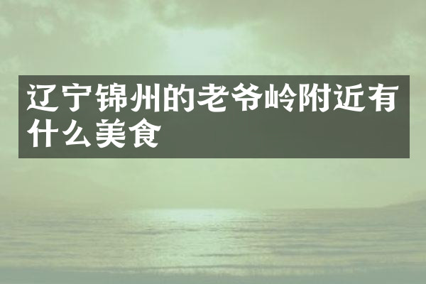 辽宁锦州的老爷岭附近有什么美食