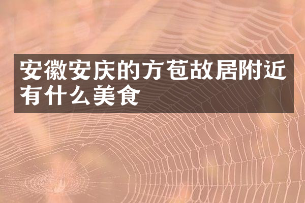 安徽安庆的方苞故居附近有什么美食