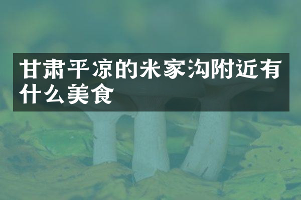 甘肃平凉的米家沟附近有什么美食