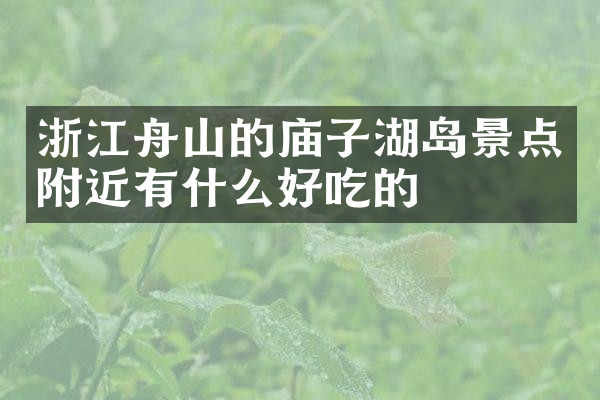 浙江舟山的庙子湖岛景点附近有什么好吃的