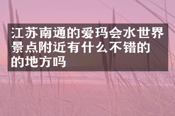 江苏南通的爱玛会水世界景点附近有什么不错的住的地方吗
