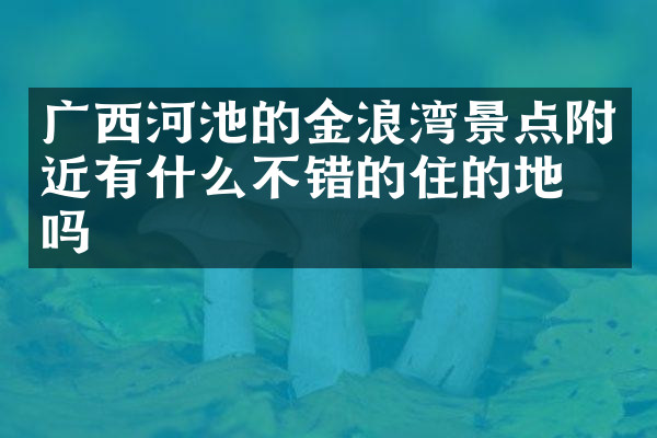 广西河池的金浪湾景点附近有什么不错的住的地方吗